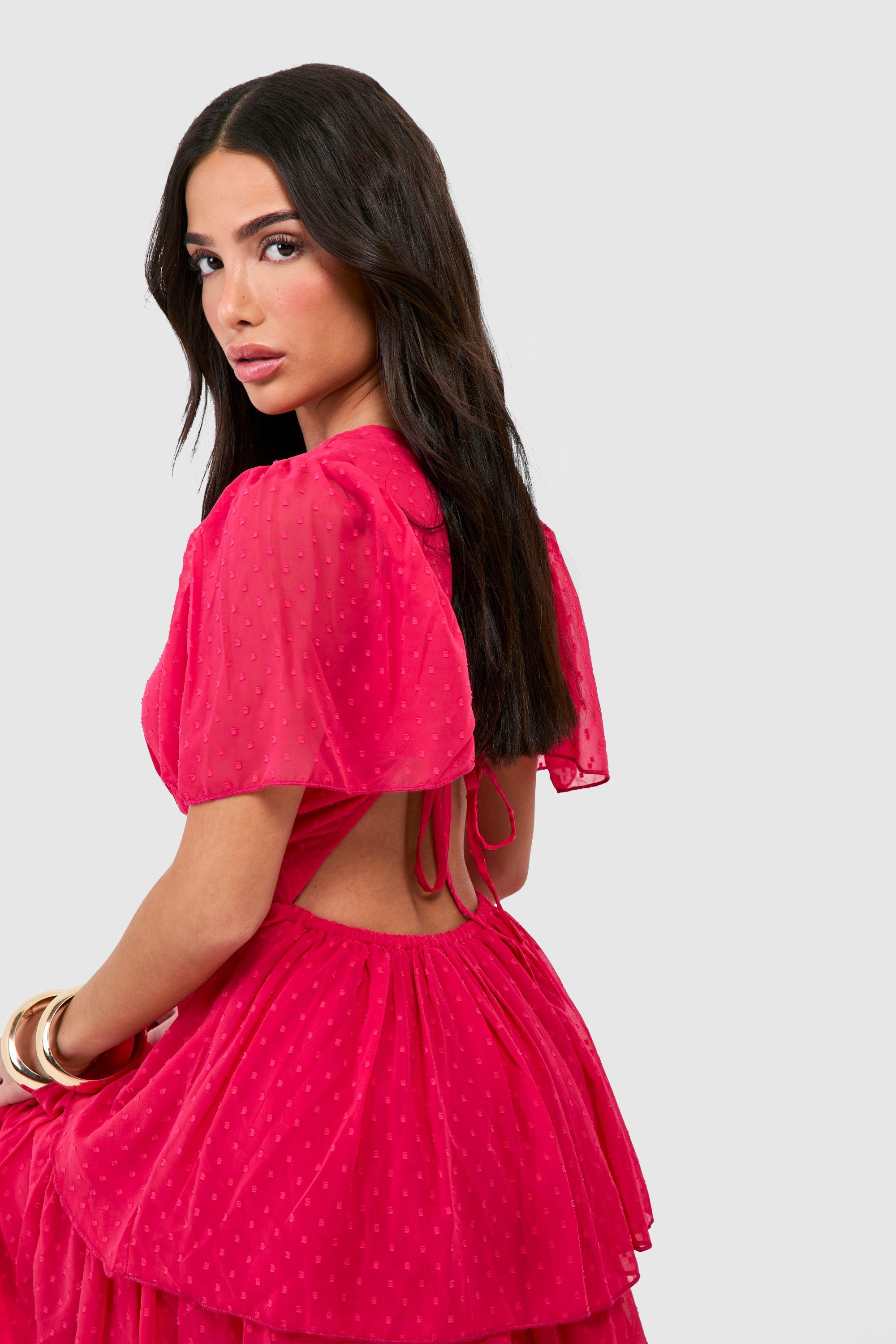 Petite Chiffon Ruffle Maxi Dress | boohoo